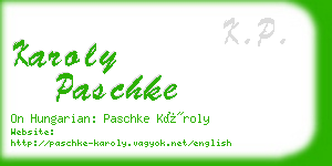 karoly paschke business card